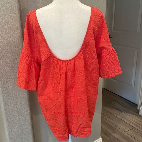 Anthropologie Embroidered Short Flared Sleeve Blouse Size Small - Picture 2 of 6